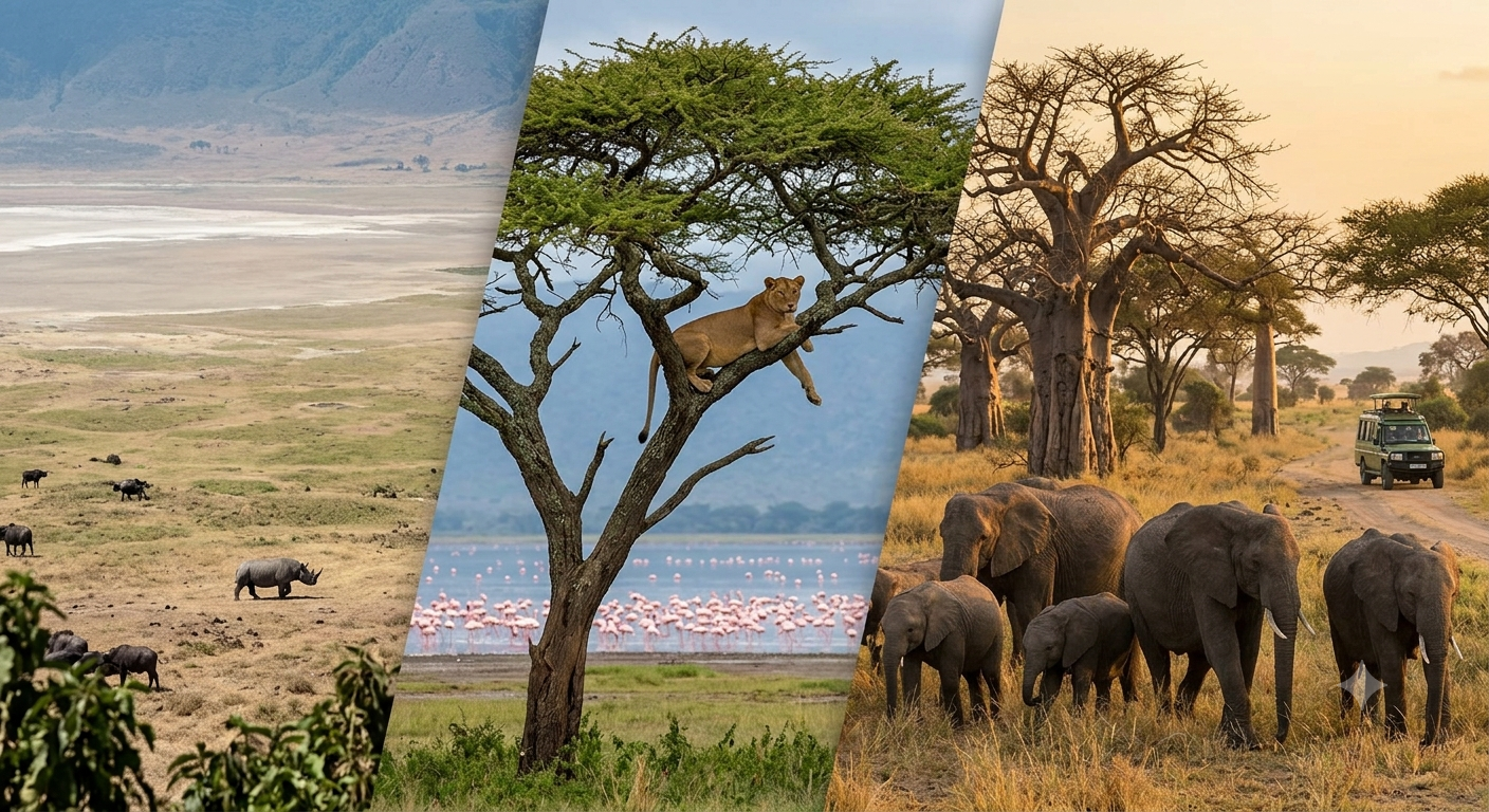 5 DAYS TANZANIA SAFARI: 1 NIGHT MANYARA/ 1 NIGHT SERENGETI/ 1 NIGHT NGORONGORO / 1 NIGHT TARANGIRE