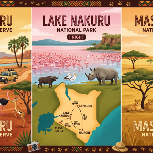 7 DAYS KENYA SAFARI: 2 NIGHTS SAMBURU RESERVE / 1 NIGHT LAKE NAKURU NATIONAL PARK / 2NIGHTS MASAI MARA RESERVE