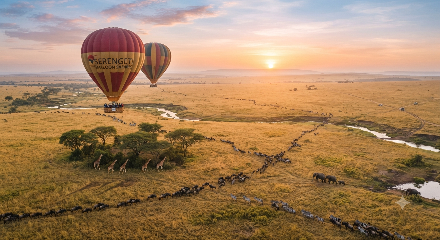 sunrise hot air balloon safari